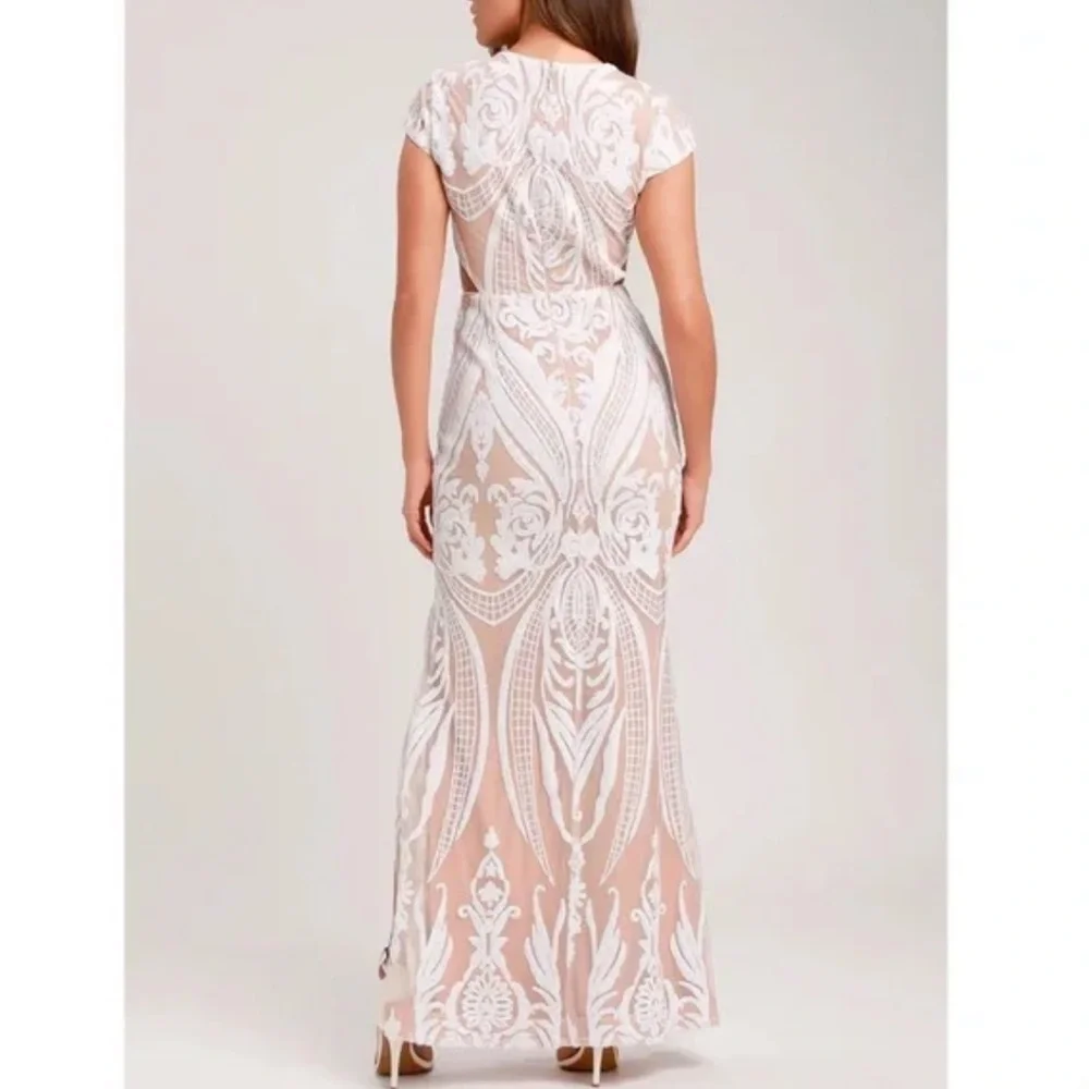NWT Emily sequin beaded cutout gown - Picture 3 of 4